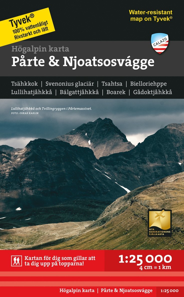 Högalpin karta Pårte & Njoatsosvágge 1:25.000 1