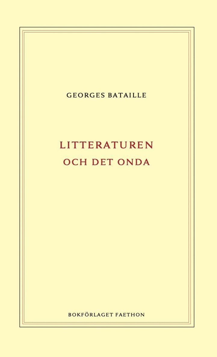 Litteraturen och det onda 1