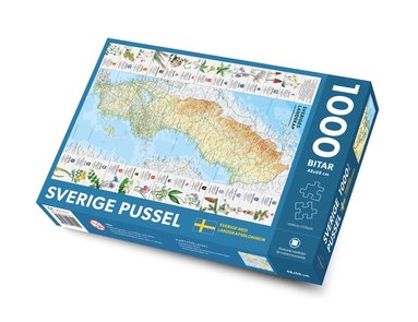 Pussel 1000 bitar Sverige med landskapsblommor pussel 1