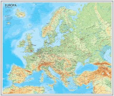 Europa väggkarta Kartförlaget 1:5,5 mili i papptub, Övrigt