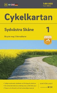 bokomslag Cykelkartan Blad 1 Sydvästra Skåne 2023-2025