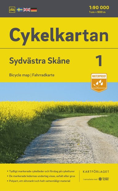 bokomslag Skane South west cycling map