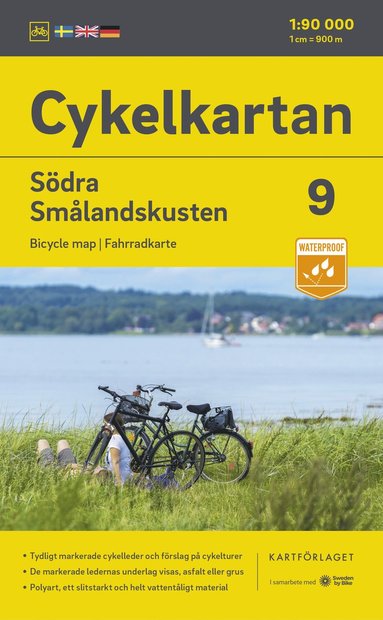 bokomslag Cykelkartan Blad 9 Södra Smålandskusten 2023-2025