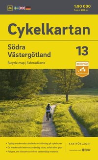 bokomslag Cykelkartan Blad 13 Södra Västergötland 2023-2025