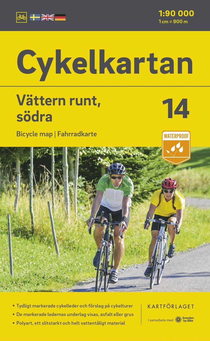 Cykelkartan Blad 14 Vättern runt, södra delen 2023-2025 1