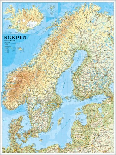 Norden väggkarta 1:2m, miljö i papptub, Övrigt