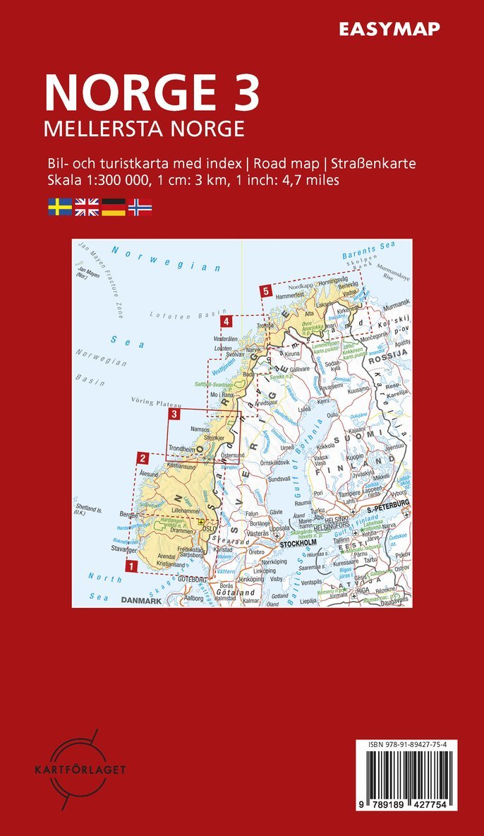 Mellersta Norge 3 EasyMap, 1:300 000 1