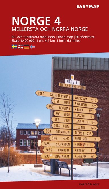 bokomslag Mellersta och N. Norge 4 EasyMap, 1:420 000