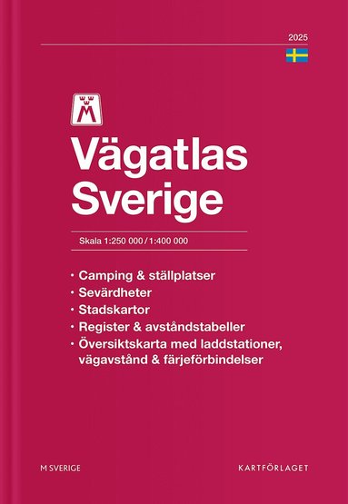 M Vägatlas Sverige 2025, Häftad