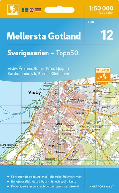 bokomslag 12 Mellersta Gotland Sverigeserien Topo50