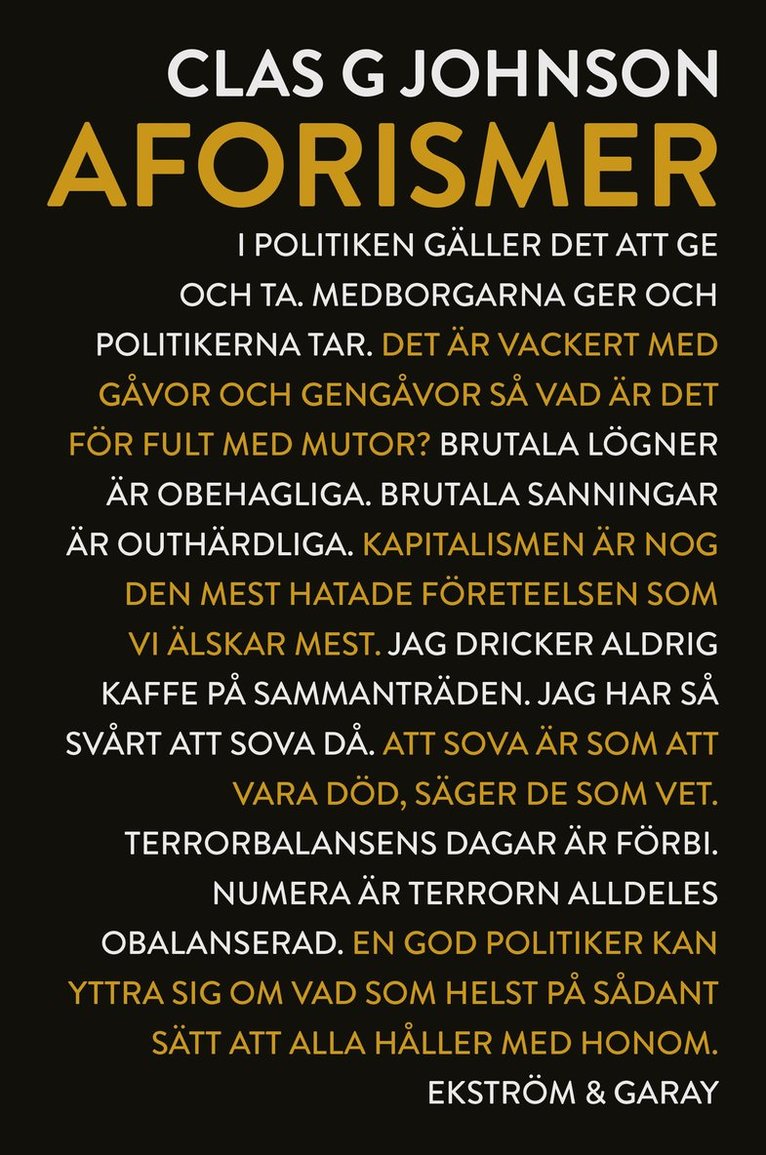 Clas Johnson - Aforismer, Inbunden