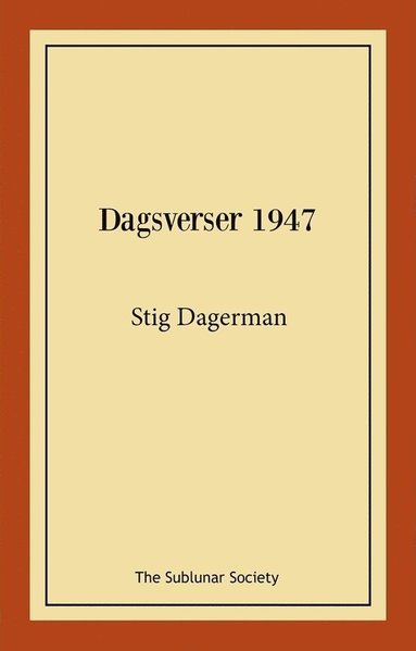 bokomslag Dagsverser 1947