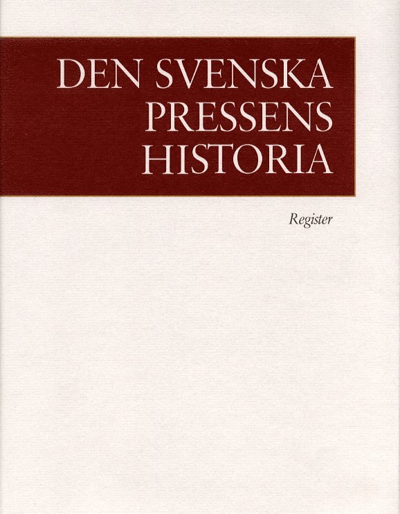 Den svenska pressens historia, register 1