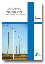 bokomslag SEK Handbok 443 - Hängkablar för mellanspänning : provning av kabel, upphängningsdon och system : en handbok