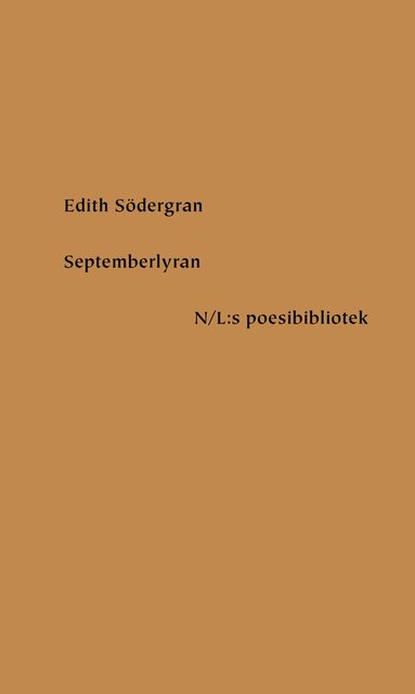 Edith Södergran - Septemberlyran, Inbunden