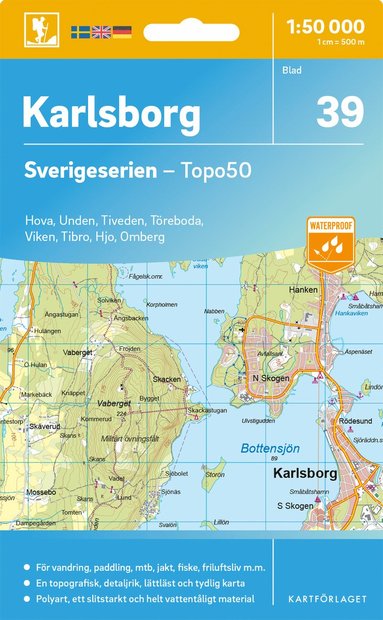 bokomslag 39 Karlsborg Sverigeserien Topo50