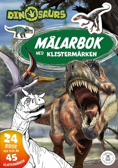 Dinosaurier : Målarbok med klistermärken, Häftad