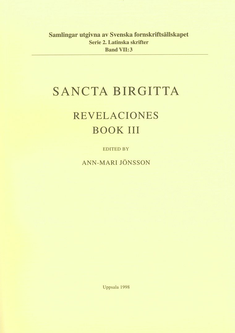 Heliga Birgitta - Revelaciones Book 3 / Lib. 3, Häftad