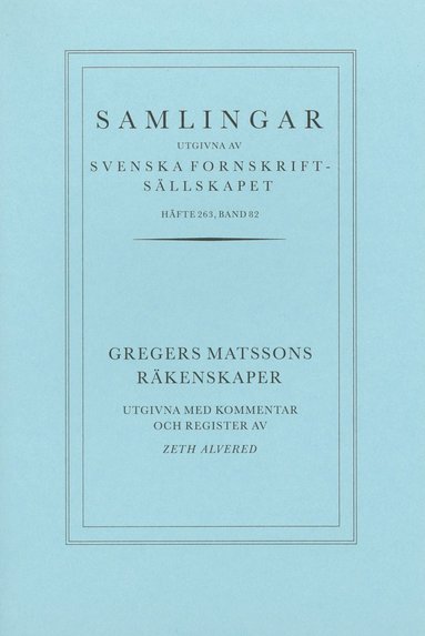 bokomslag Gregers Matssons räkenskaper