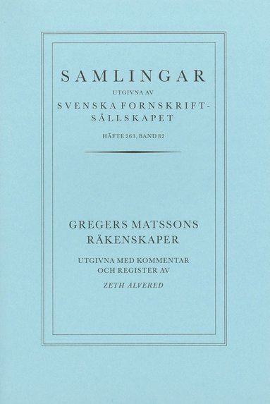 bokomslag Gregers Matssons räkenskaper