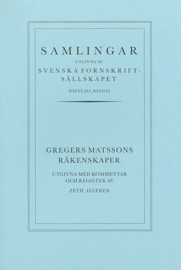 Gregers Matssons räkenskaper 1