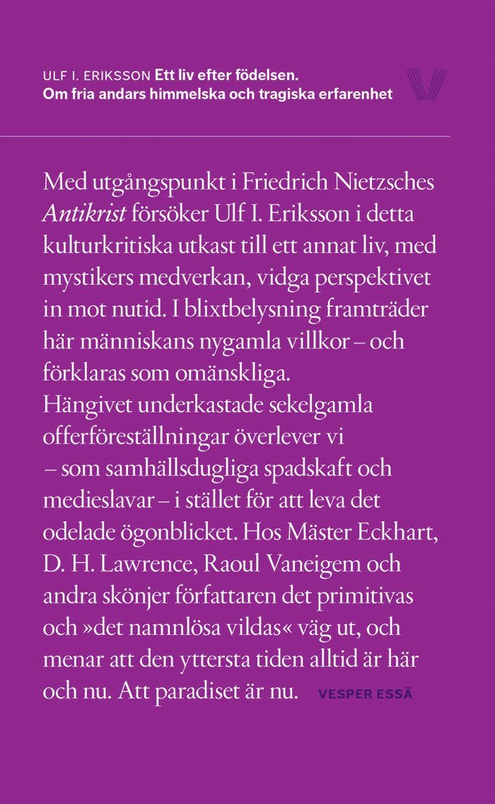 Ett liv efter födelsen. Om fria andars himmelska och tragiska erfarenhet