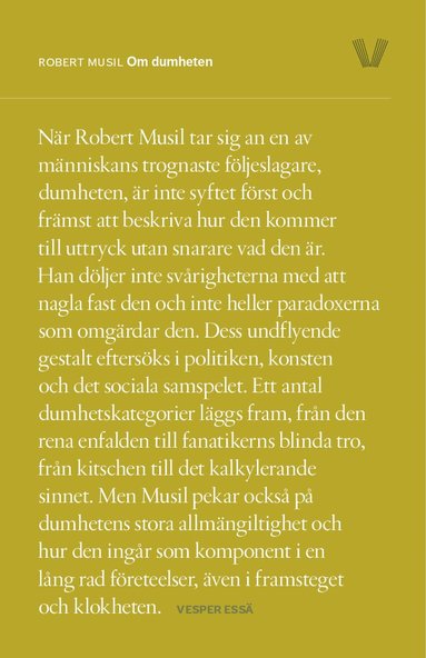 Robert Musil - Om dumheten, Häftad