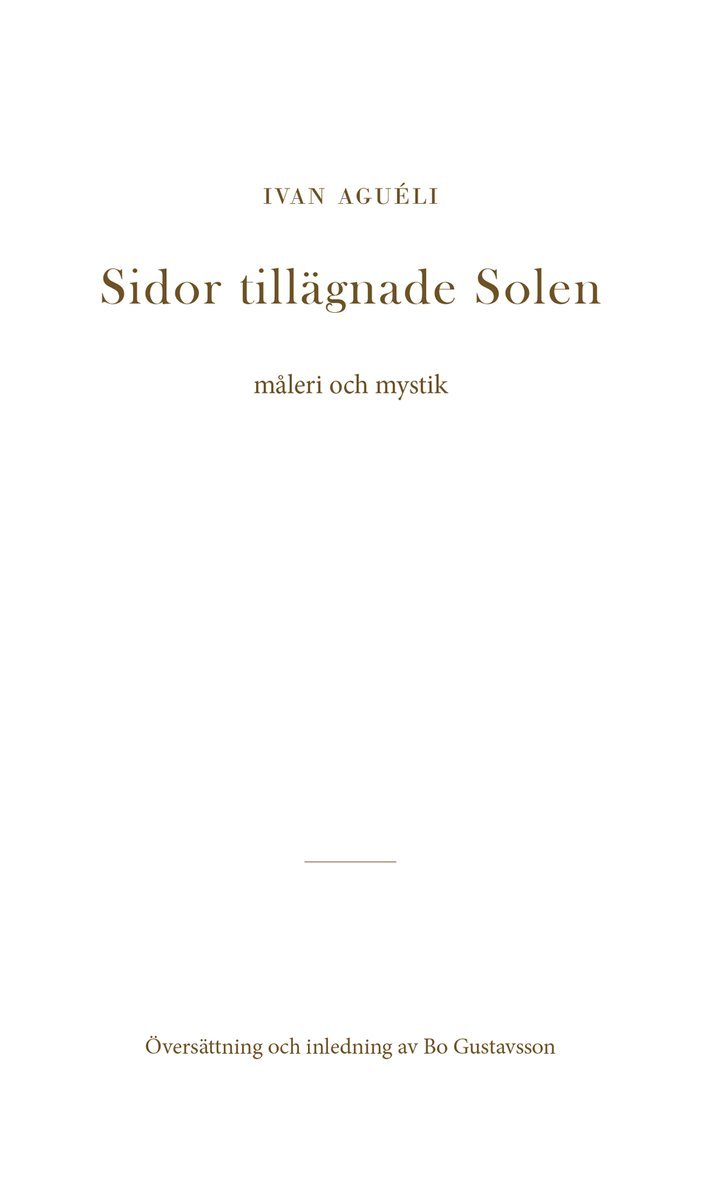 Sidor tillägnade Solen : måleri och mystik