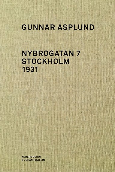 bokomslag Gunnar Asplund Nybrogatan 7 Stockholm 1931