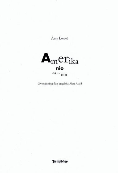 Amy Lowell - Nio dikter om Amerika, Häftad