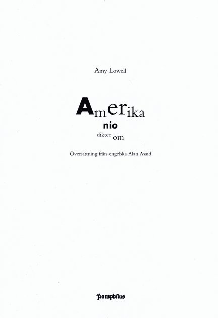 Amy Lowell - Nio dikter om Amerika, Häftad