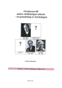 bokomslag Orsakerna till andra världskrigets utbrott