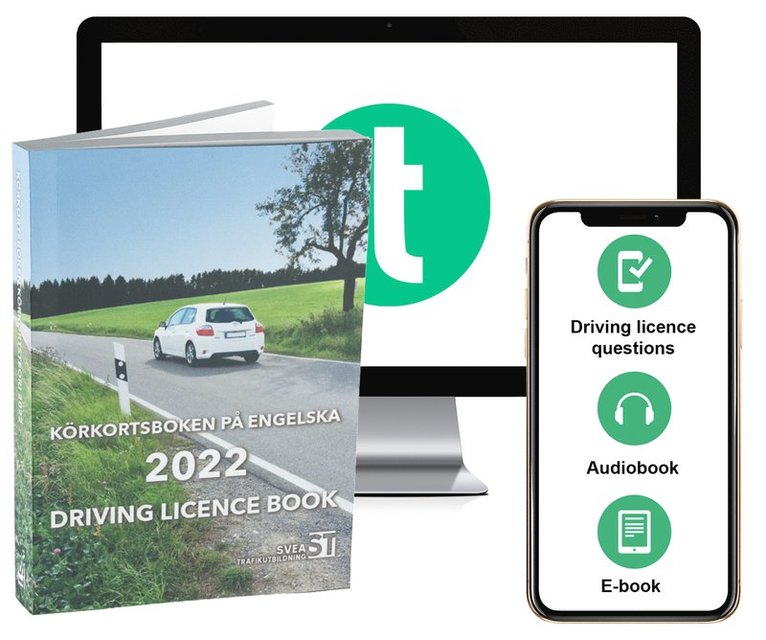 Körkortsboken på Engelska 2022 ; Driving licence book (book + theory pack with online exercises, theory questions, audiobook & ebook) 1