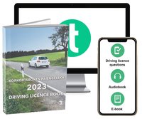 bokomslag Körkortsboken på Engelska 2023 ; Driving licence book (book + theory pack with online exercises, theory questions, audiobook & ebook)