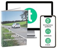 bokomslag Körkortsboken på Engelska 2023 ; Driving licence book (book + theory pack with online exercises, theory questions, audiobook & ebook)
