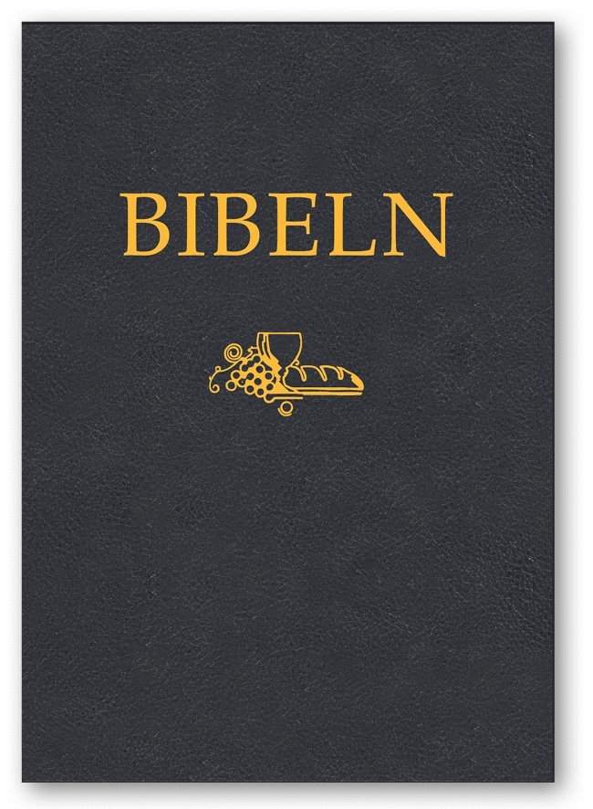 A4-bibel i storstil SFB15, svart cabraskinn