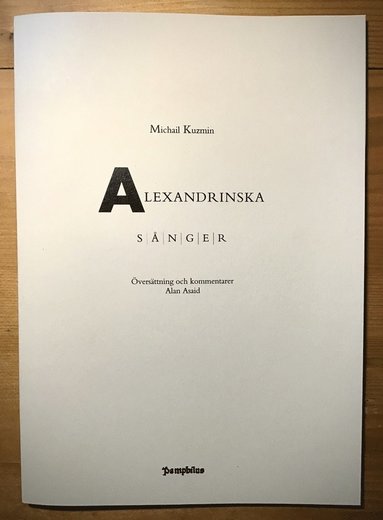 bokomslag Alexandrinska sånger