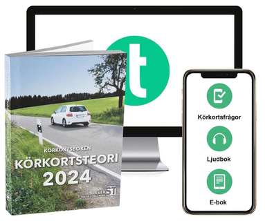 bokomslag Körkortsboken Körkortsteori 2024 (bok + digitalt teoripaket med körkortsfrågor, övningar, ljudbok & ebok)