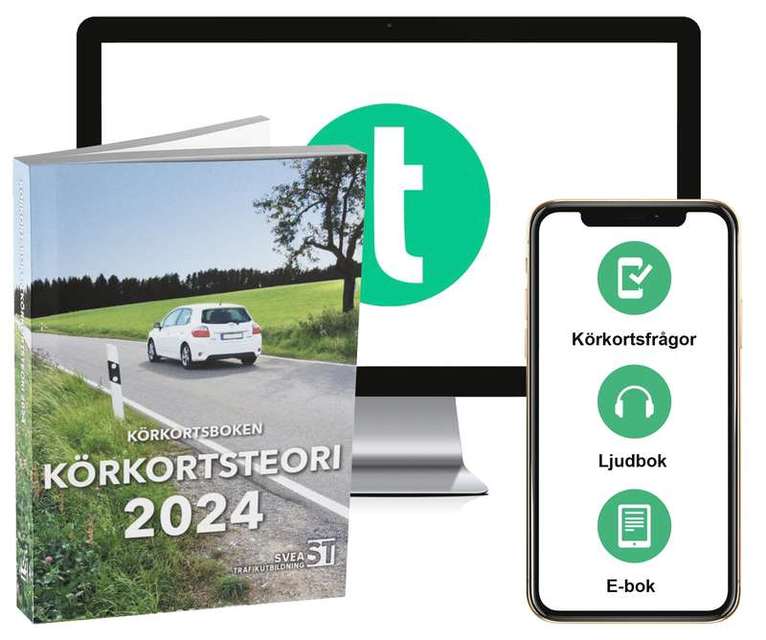 Körkortsboken Körkortsteori 2024 (bok + digitalt teoripaket med körkortsfrågor, övningar, ljudbok & ebok) 1