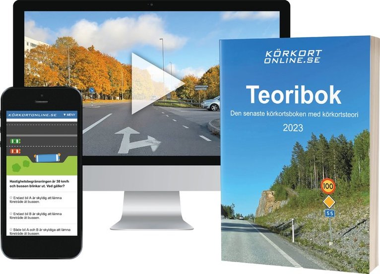 Körkortonline.se - Körkortsboken 2023: Teoribok + övningsprov online, Häftad