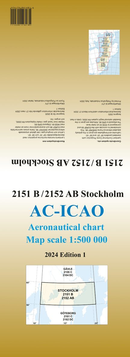 ACICAO 2151B/2152AB Stockholm 2024 : Skala 1:500 000 1