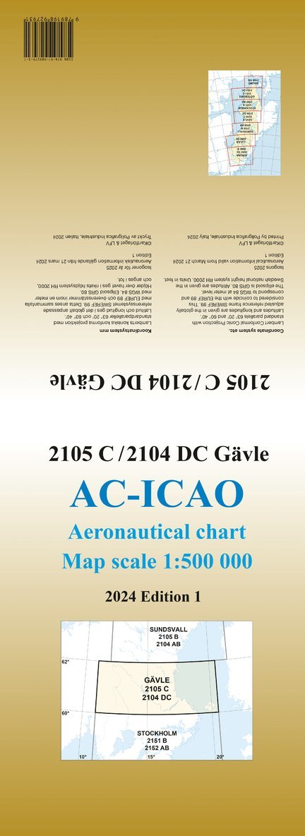 ACICAO 2105C/2104DC Gävle 2024 : Skala 1:500 000 1