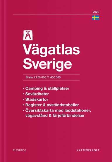 M Vägatlas Sverige 2026, Häftad