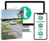 bokomslag Körkortsboken Körkortsteori 2025 (bok + digitalt teoripaket med körkortsfrågor, övningar, ljudbok & ebok)