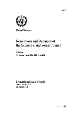 bokomslag Resolutions and Decisions of the Economic and Social Council: 2023 Session