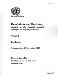 bokomslag Resolutions and Decisions Adopted by the General Assembly During its Seventy-eighth Session: Volume I