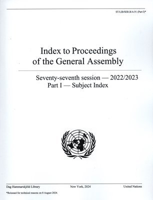 bokomslag Index to Proceedings of the General Assembly 2022/2023