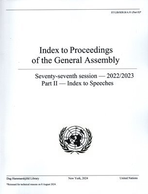 bokomslag Index to Proceedings of the General Assembly 2022/2023