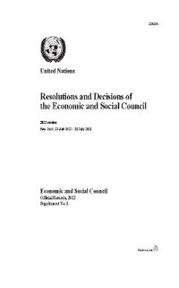 bokomslag Resolutions and Decisions of the Economic and Social Council: 2022 Session