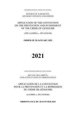 Application of the Convention on the Prevention and Punishment of the Crime of Genocide (The Gambia v. Myanmar) 1